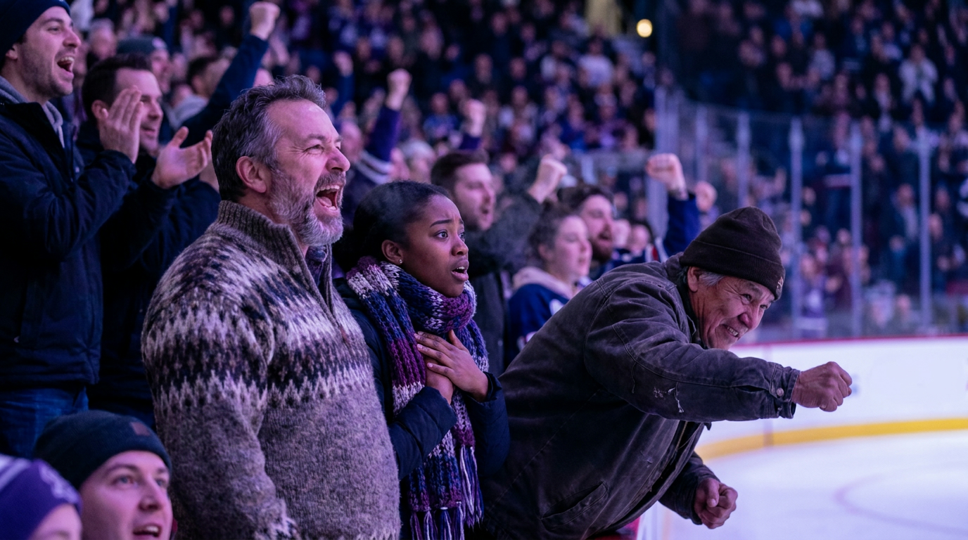 Partisans des Canadiens en train de consulter un calendrier de matchs sur leur téléphone