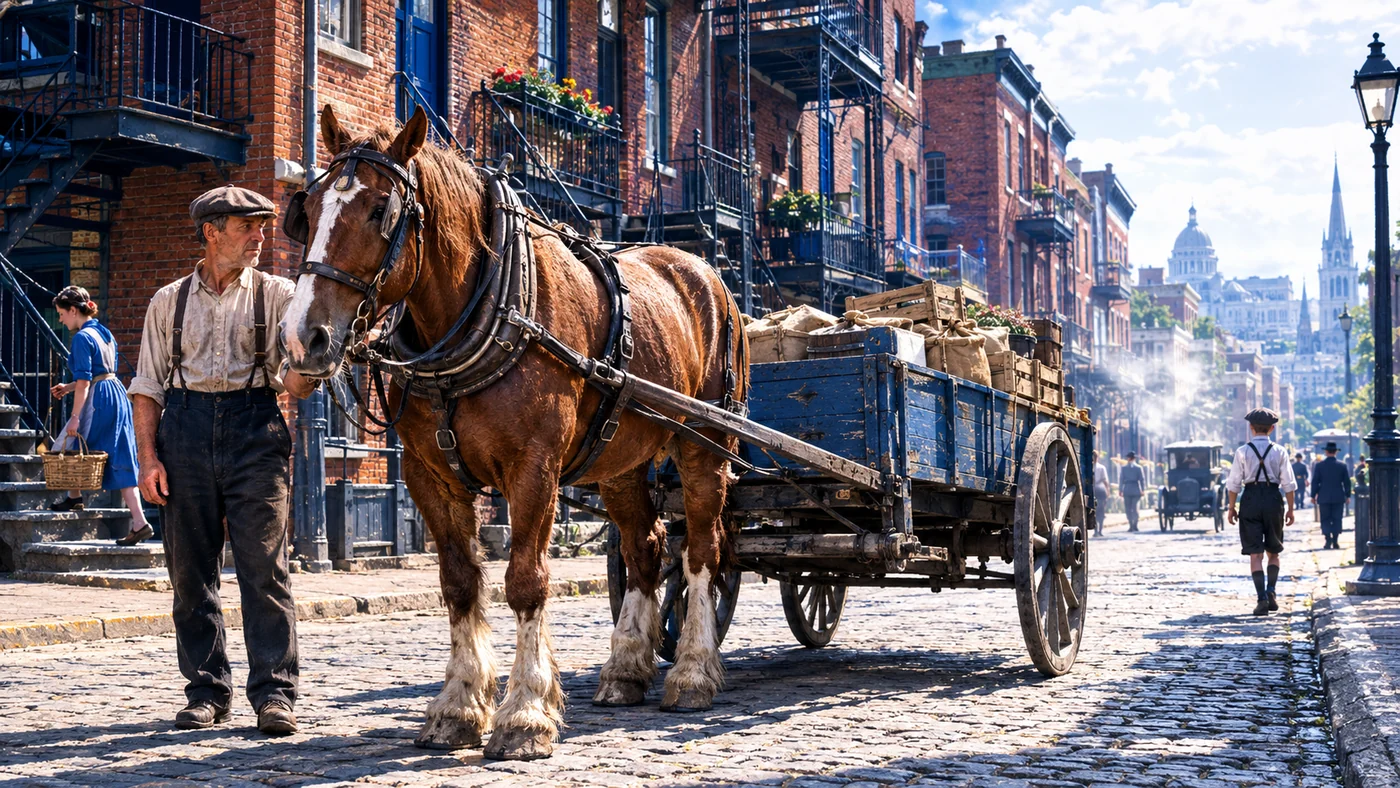 Rue résidentielle du Plateau-Mont-Royal à Montréal, quartier où le joual s'est historiquement formé