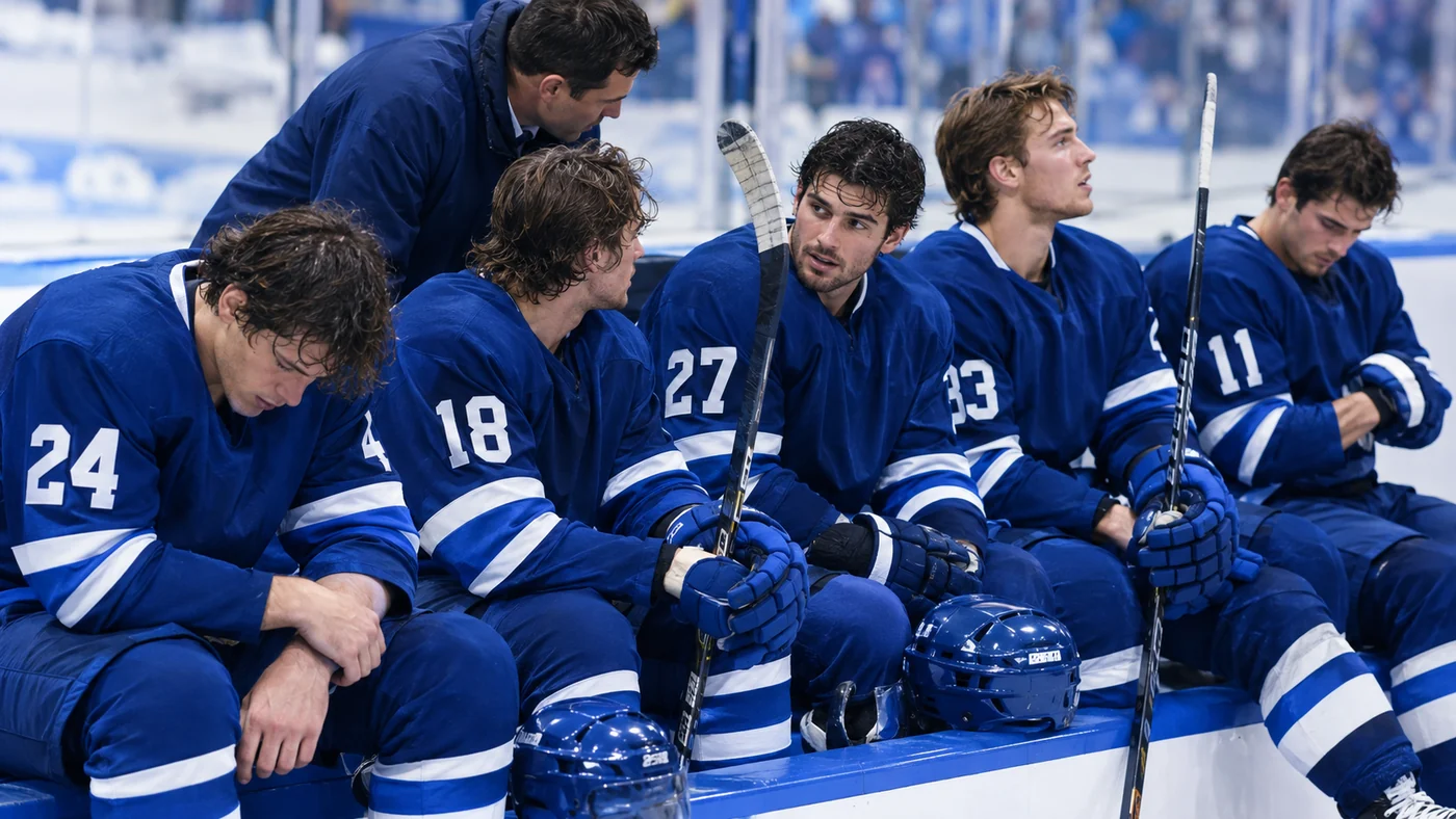 Entraîneurs d'Équipe Canada analysant les statistiques des joueurs